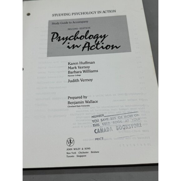 Psychology in action 2nd edition by Benjamin Wallace paperback text book READ - Picture 5 of 11